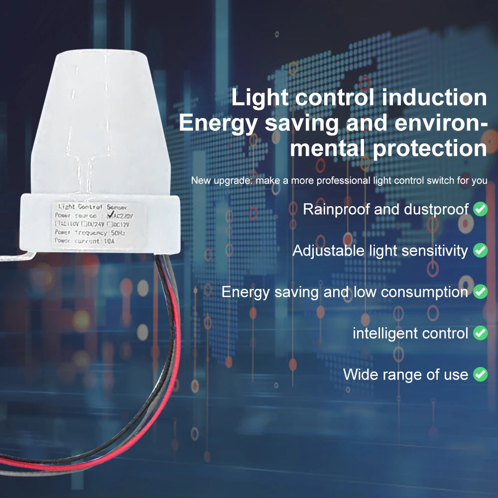 AC110-220 Adjustable Street Light Photoswitch Photocell Sensor Switch Automatic On Off Photo Control Sensor Switch