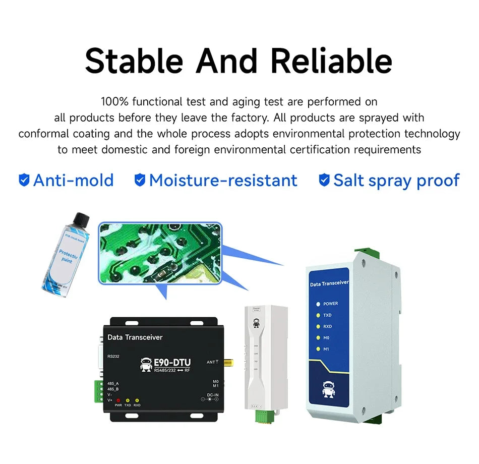 Ethernet Serial Sever RS485 to RJ45 Rail Industrial Standard AC/DC/POE Data Transmission Transceiver CDEBYTE NA111 Series