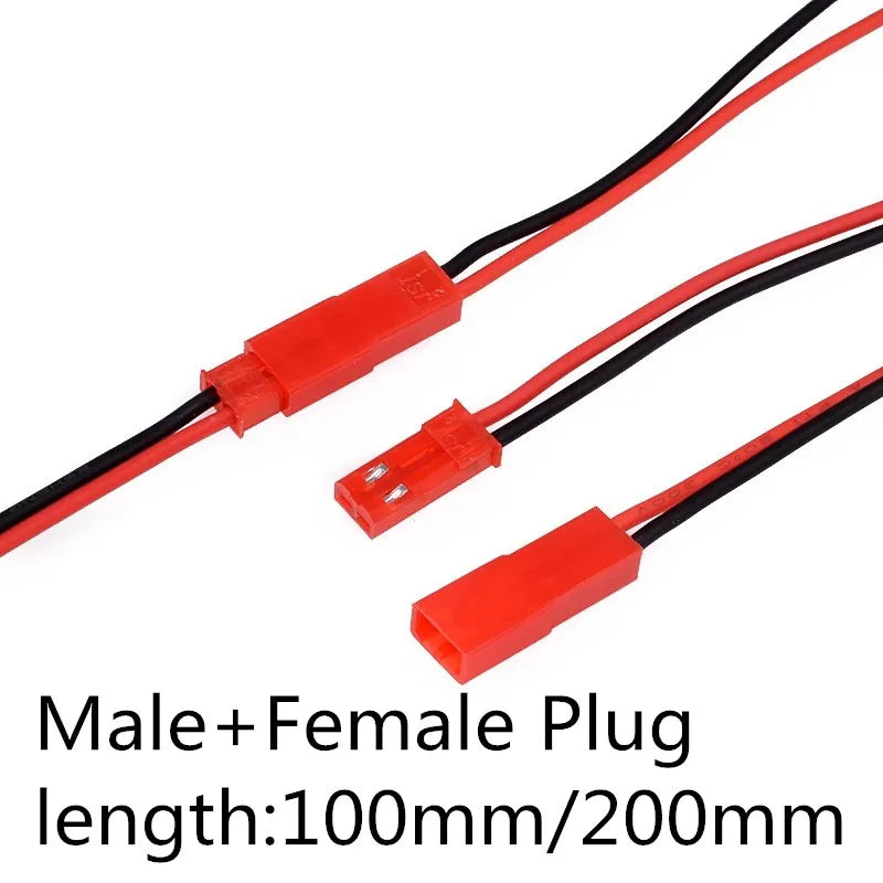 10Pairs 100mm 200mm 2 Pin JST Plug Connector Male+Female Plug Connector Cable Wire for RC Toys Battery LED Lamp
