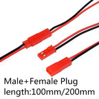 10Pairs 100mm 200mm 2 Pin JST Plug Connector Male+Female Plug Connector Cable Wire for RC Toys Battery LED Lamp