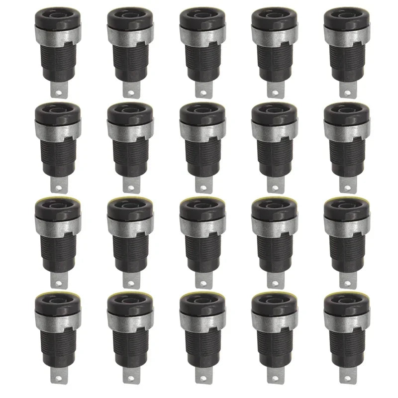 20PCS 4mm Banana Socket Connector 32A Insulated Female Jack 5 Colors Panel Mount Connector for Electrical Connection