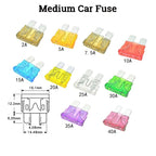 20pcs Standard Blade Fuse Kit 1A 2A 3A 4A 5A 7.5A 10A 15A 20A 25A 30A 35A 40A Assortment for Car Truck SUV Electrical Repair