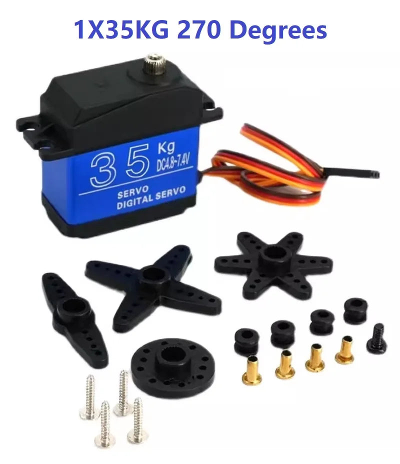High-Torque Waterproof Servo 20KG 25KG 30KG 35KG 180 270 Degree Digital Copper Gear/Steel Gear Servo, For Robot Arm DIY