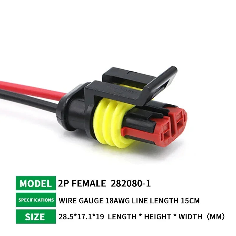 5/20/100 Sets 1/2/3/4/5/6 Pin Way Waterproof Electrical Wire Connector Plug 1.5mm Terminals 2Pin HID Plug Auto Xenon Lamp Plug