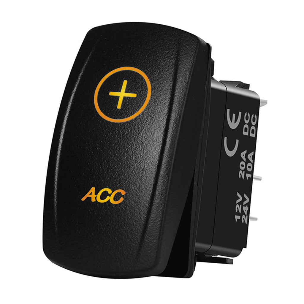Marine Boat Rocker Switch 12/24V Orange Backlit Anchor Beacon Up Down Button ON OFF/ON OFF ON Momentary Toggle Switch Waterproof