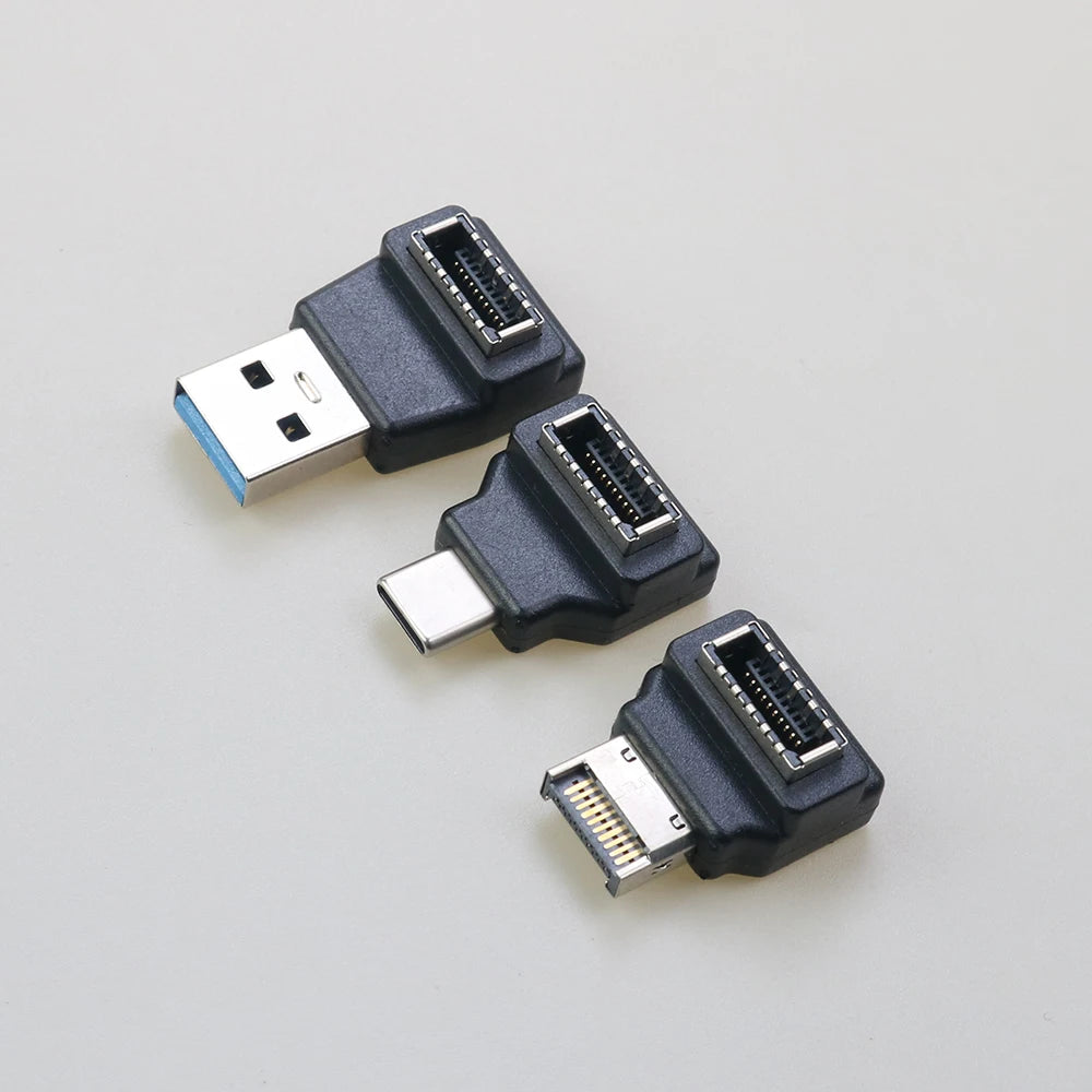 USB 3.1 Front Panel Header Female Type-E to Male Extension Adapter angle Type-E to Type-A Type-C USB C Motherboard Data Adapter