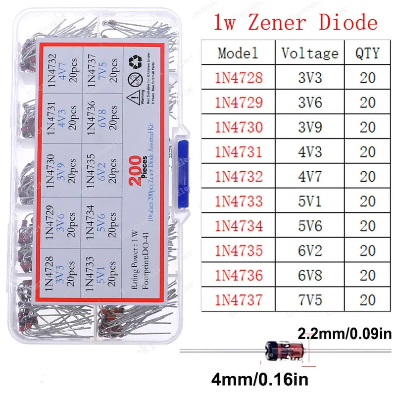 DIP SMD Zener Diode TVS Diodes Fast Switching Schottky Diode Assorted Kit DIY Mix Electronic set
