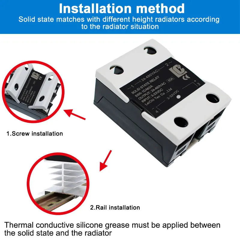 LCTC Solid State Relay DC TO AC AC To AC DC To DC Single Phase SSR 10A 25A 40A 60A 80A 100A 120A 200A 240A Zero-crossing Relay