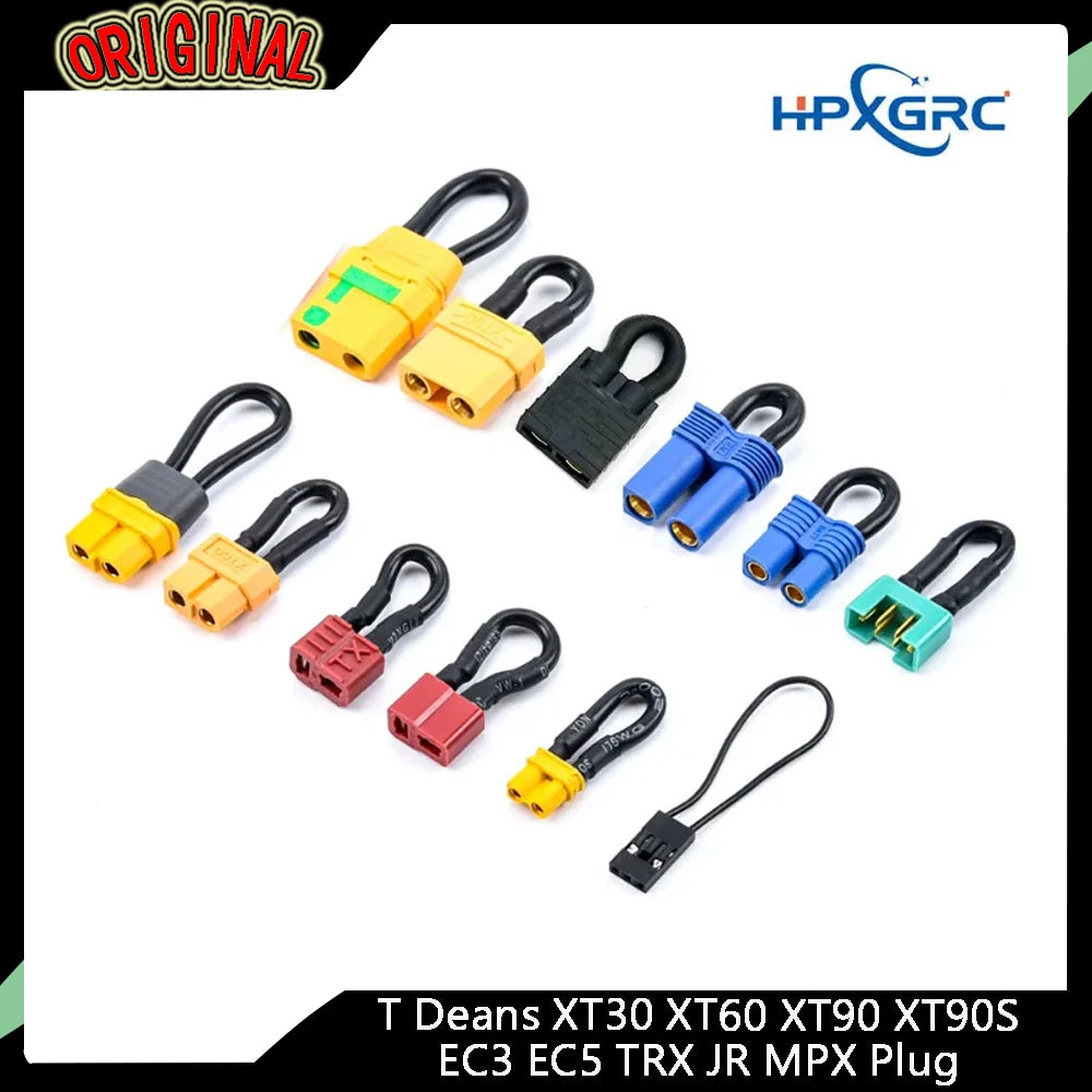 HPXGRC 1Pcs T Deans XT30 XT60 XT90 XT90S EC3 EC5 TRX JR MPX Plug for Bind Plug Loop Connector Short Circut Battery Jumper Cable
