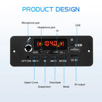 10W Digital Amplifier MP3 Decoder Board DC 5V Bluetooth 5.0 FM Support Microphone Car MP3 Player with Remote Controller