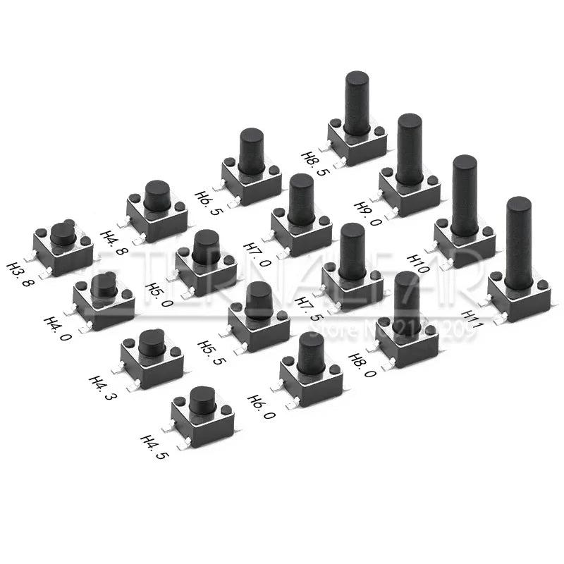 Tact Push Button Switch 12V Copper 4PIN DIP2 SMD Micro Switch 6X6X5 4.3 5 5.5 6 7 8 9 10 11 12 13 15MM TV Toys Home Use Button