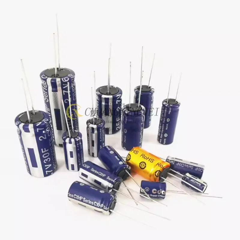 1PCS  capacitance 2.7V 0.5F/1F/2F/3.3F/4.7F/5F/6F/7F/8F/10F/15F/25F/30F R type double layer capacitor
