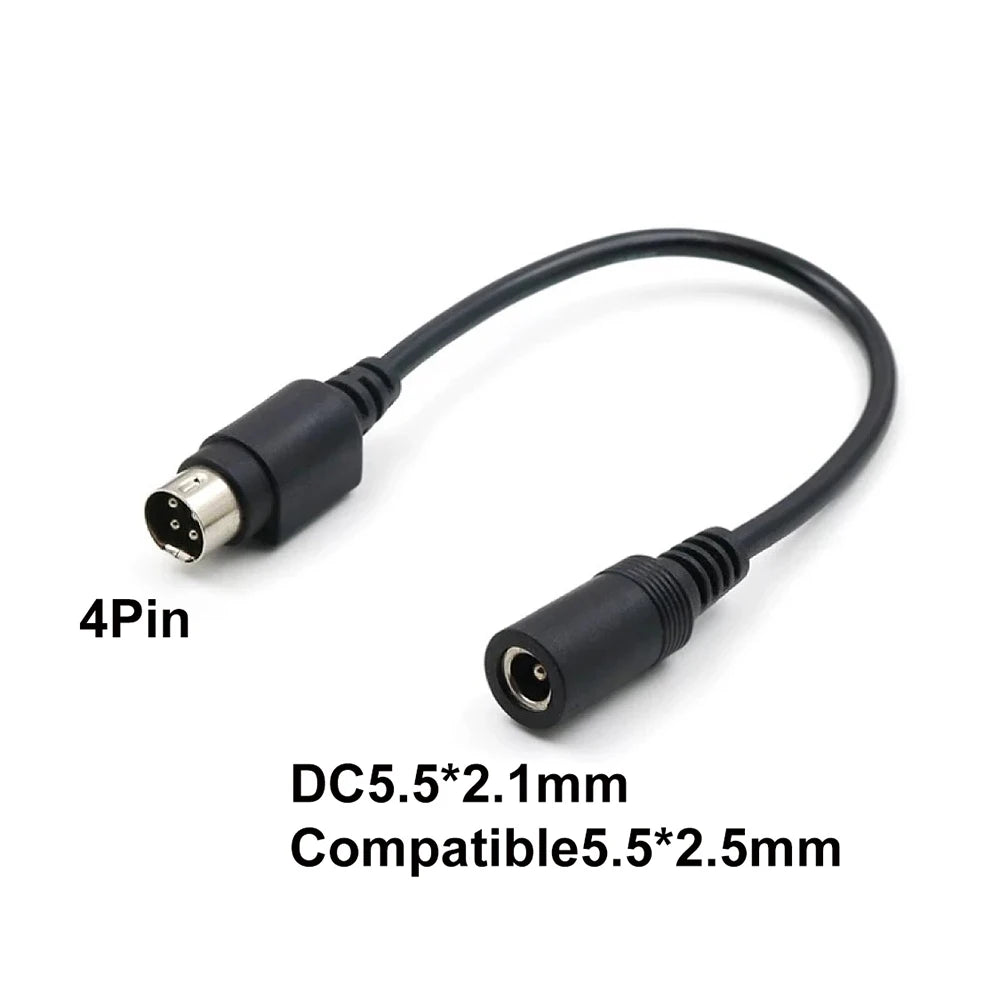 1PCS DC Power Supply Adapter Cable 5.5 X 2.1mm Female to MINI DIN 4 Pin Male For SATO TG-5011-19V-ES TV LCD VCR Lead Wire