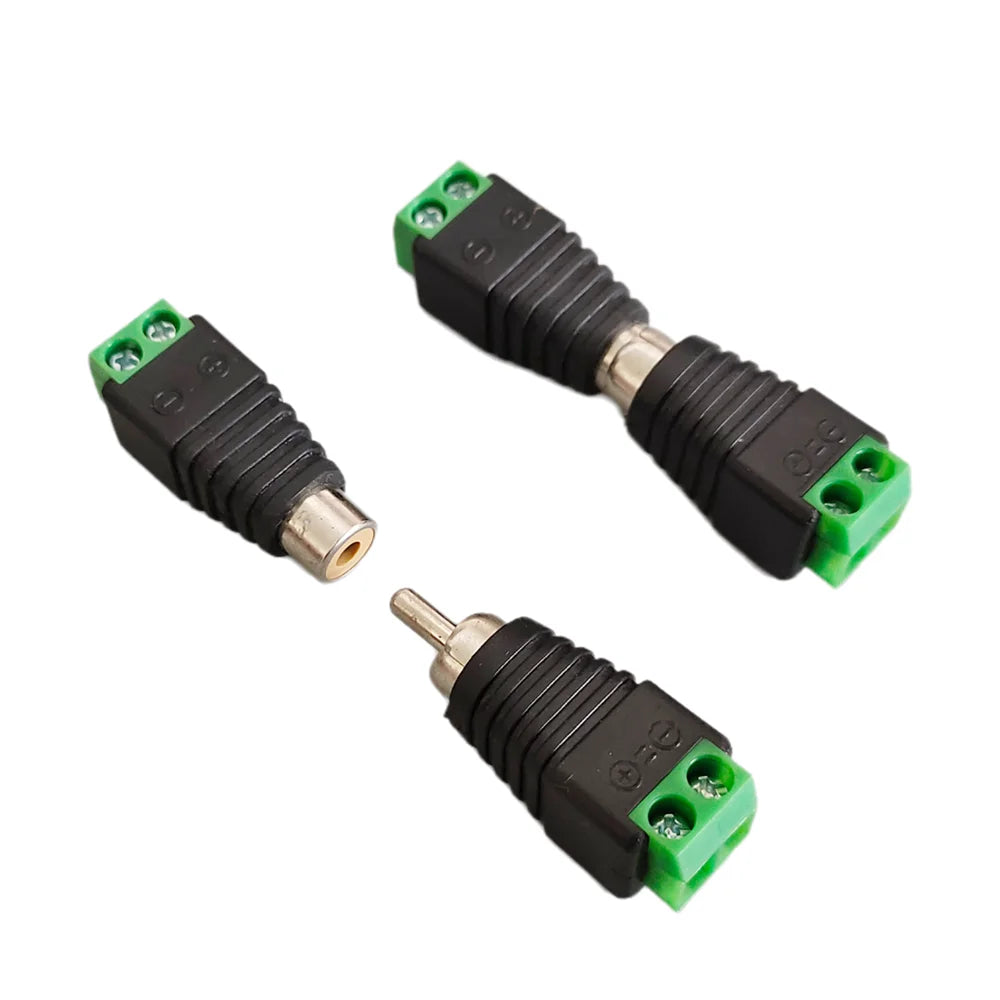 4/10pcs RCA Male Plug & Female Socket To Terminal Block Adapter For RCA AV Audio Video CCTV Camera Speaker Wire Cable Connector