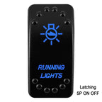 Waterproof Rocker Switch with Blue LED | 12V/24V Latching & Momentary (SPST/ DPDT) | for Marine, UTV, ATV, RZR, Automotive