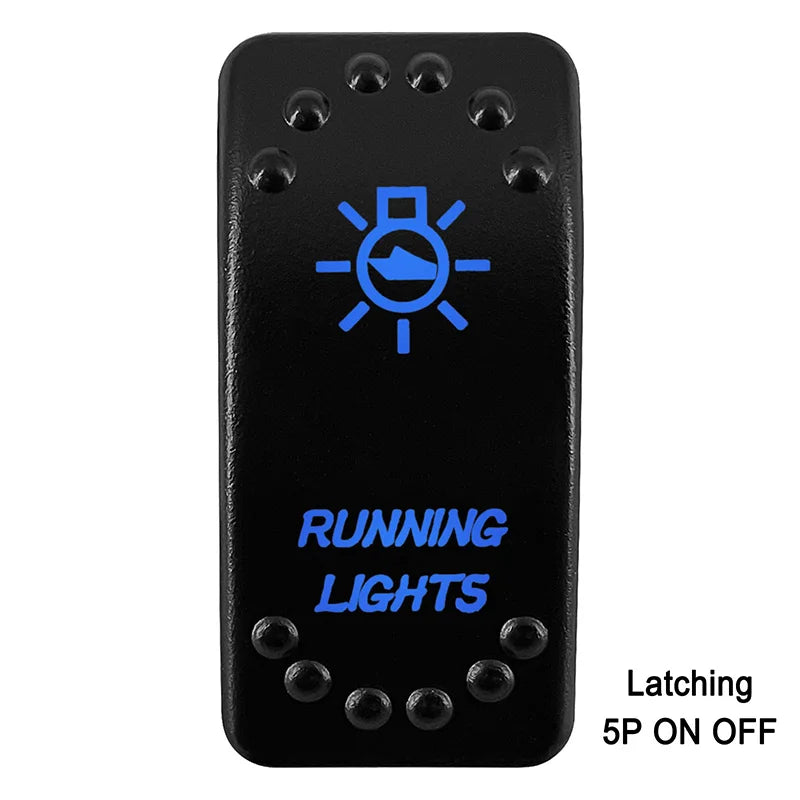 Waterproof Rocker Switch with Blue LED | 12V/24V Latching & Momentary (SPST/ DPDT) | for Marine, UTV, ATV, RZR, Automotive