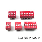 5PCS Slide Type Switch Module 1 2 3 4 5 6 7 8 10Bit 2.54mm Position Way DIP/SMD Pitch Toggle Switch Red/Blue Snap Switch Dial