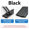 1/2/3M Heat Shrink Tube with Glue 1.6mm - 50mm Black Dual Wall Adhesive Lined Polyolefin Shrinkin Wrap Cable Protect Sleeving