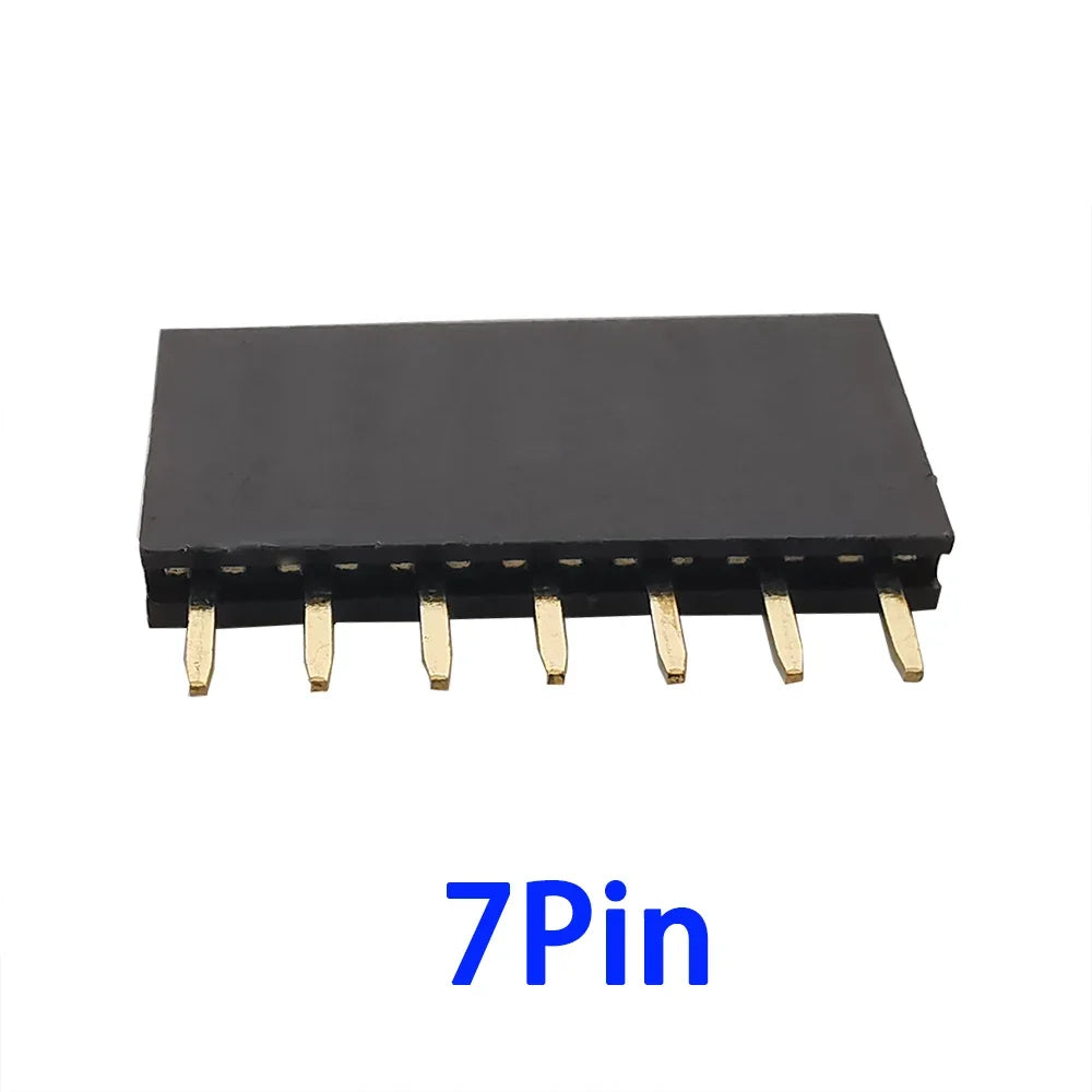 10Pcs2.54mm Pitch Single Row Female Pin Header Socket 2~40P PCB Board Connector Strip Gold Plated Pinheader Terminal for Arduino