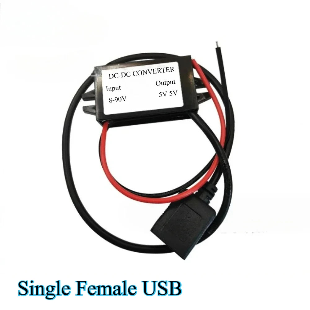 8-90V 12V 24V 48V 60V 72V 90V to 5V 5A 25WDC DC Step Down Converter Type-C Micro USB Buck Power Supply for Mobile Phone Charging