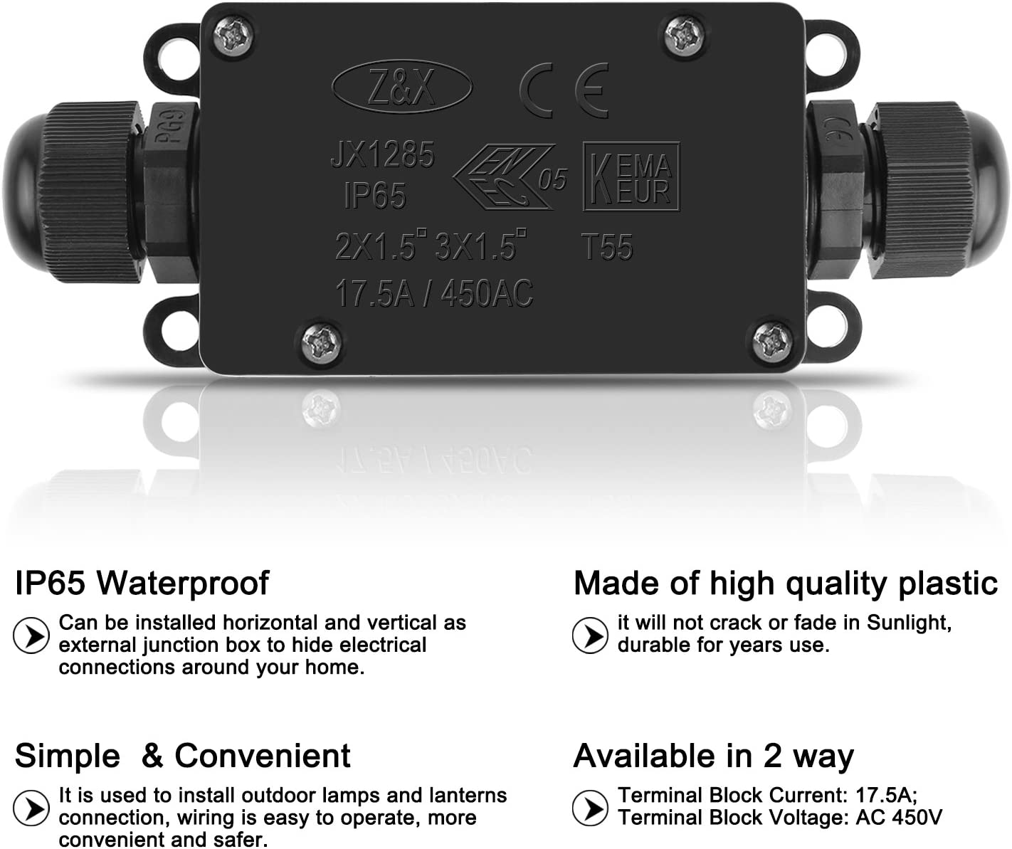 1/2pcs IP65 Waterproof Outdoor External 2 Way PG9 Electrical Underground Cable Wires Power Cord Wiring Junction Box Connector