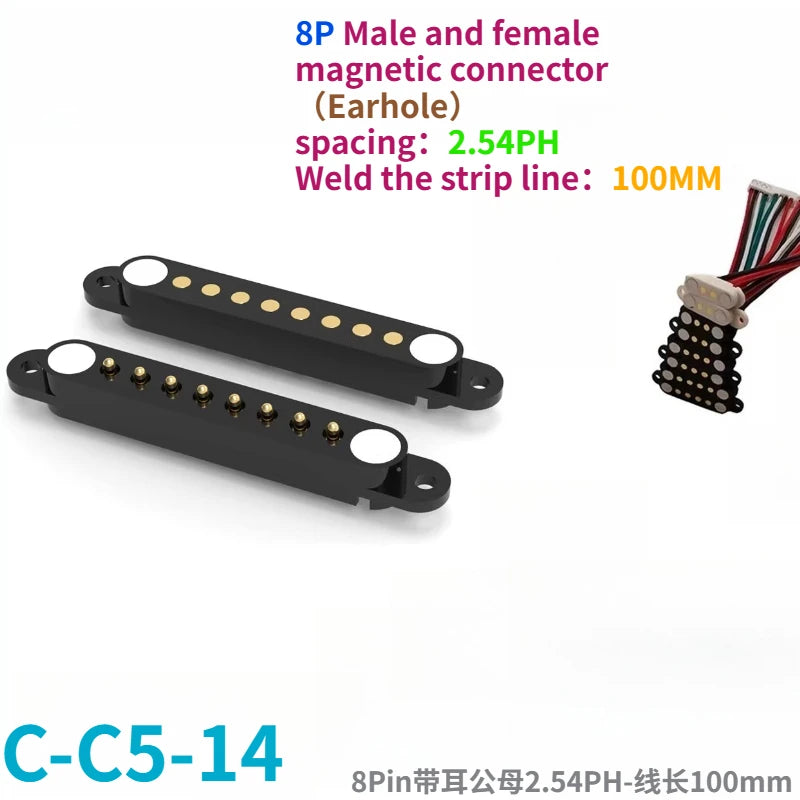 1/5Set 2A DC Magnetic Pogo Pin Connector 2Pin 3Pin 4 5 6 7 8 9 Pin Pogopin Male Female Spacing 2.5/2.80mm Spring Loaded Socket