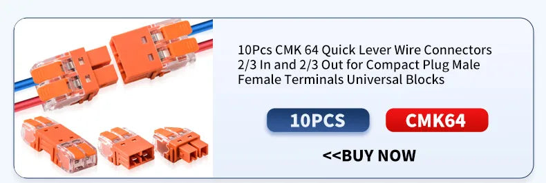 5Pcs Quick Lever Splicing Wire Connectors 2/3/4 Pins CMK642  Compact Plugable Male Female Terminals Universal Blocks