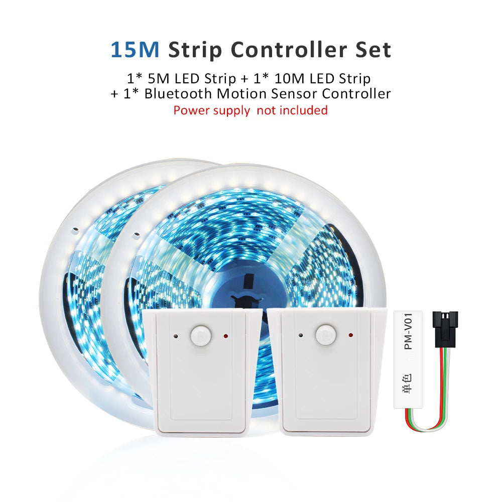 PIR Infrared Motion Sensor LED Strip Light 2835 Bluetooth 10M 15M DC 24V WS2811 Horse Race Running Water Flowing Lamp for Stairs