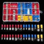 Automotive Insulated Crimp Terminals Kit, Male Female Spade Ring Fork Butt Lugs, Assorted Electrical Wire Connector Set for Car