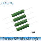 50PCS/Lot RX21 10W Wire Wound 5% Resistance 1R 10R 1K 5.1K 10K 12K 15K 20R 33R 27R 47R 510R Resistor RX21-10W 1 10 100 Ohms
