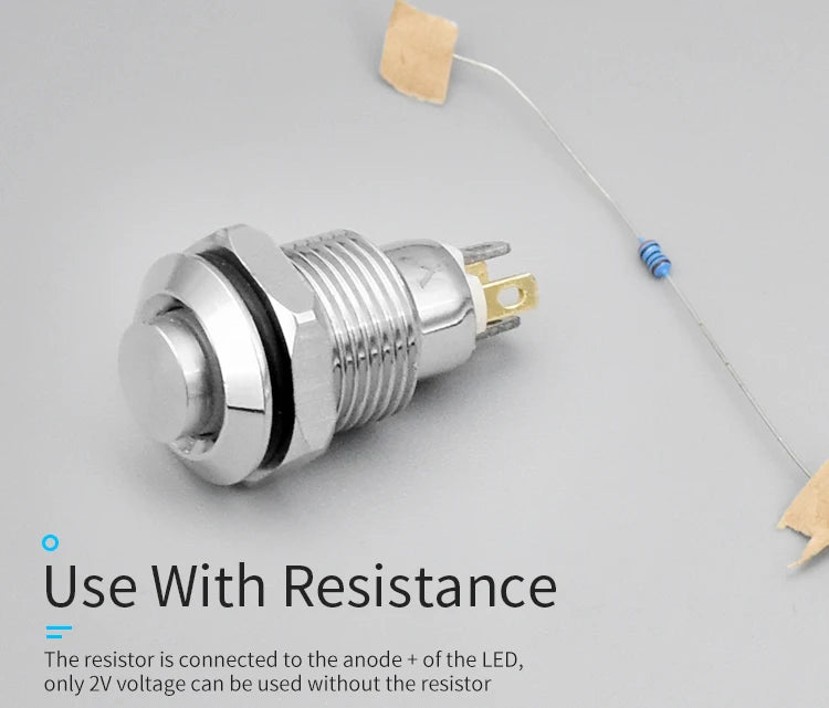 1pc 10mm Metal Push Button Switch with LED Indicator Self-reset Momentary Self-locking Latching 4pins High Head 3v5v12v24v220v