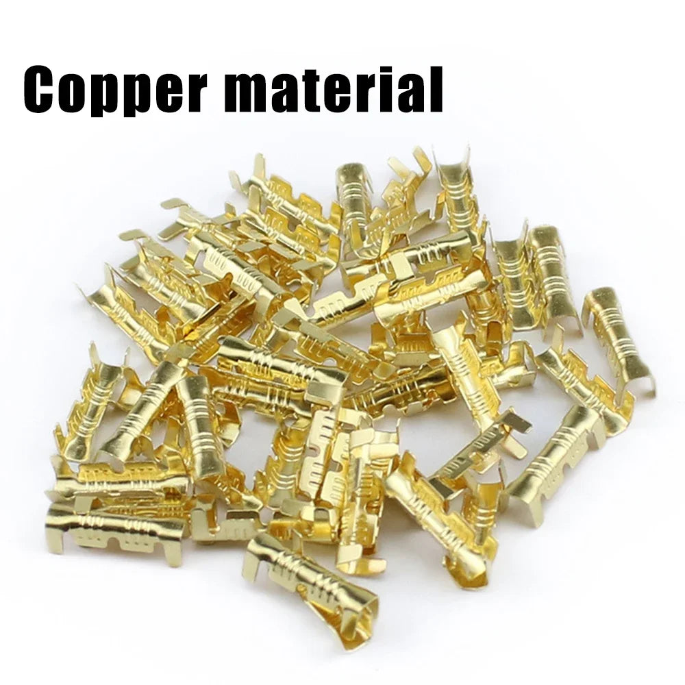 Copper Electrical Wire Connectors Set U-Shaped Crimp Terminals for Fast Wiring Cable Lock 0.5-1.5mm² with Heat Shrink Tube Kits