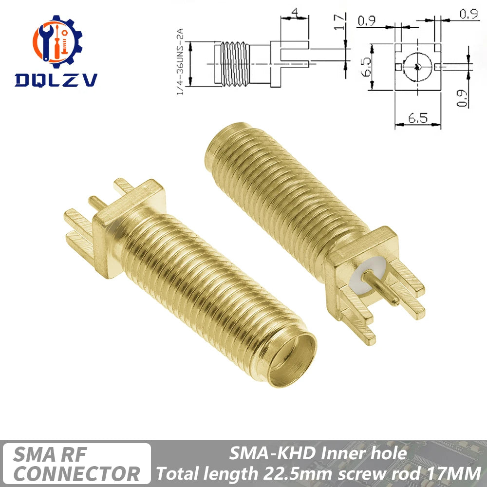 SMA Male Female Straight Connector 90 Degree Solder Edge PCB Straight Right angle Mount RF Copper Plug Socket