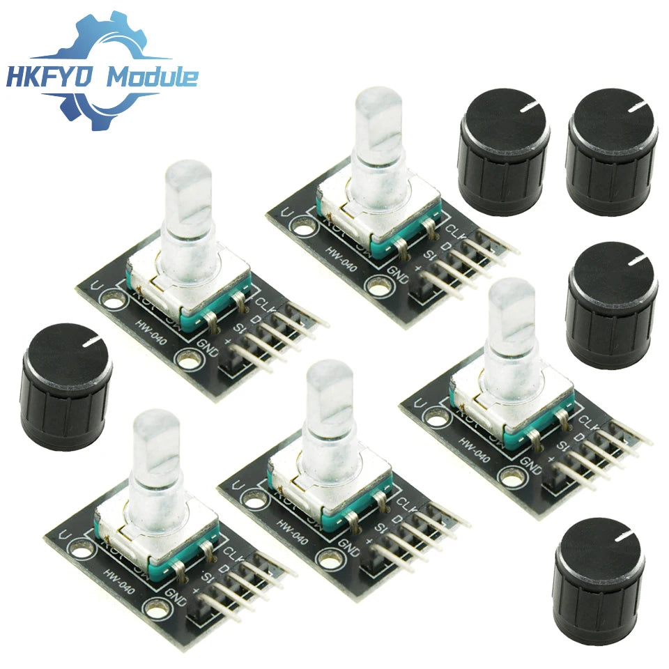 1-10PCS KY-040 360° Rotary Encoder Module – with Knob & Potentiometer, for Arduino & DIY Electronics