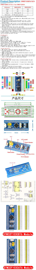 STM32F103C8T6 CH32F103C8T6 ARM STM32 Minimum System Development Board STM32F401 STM32F411 + ST-LINK V2 Download Programmer