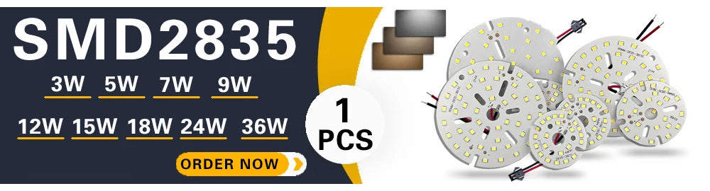 1PCS LED 3W 5W 7W 9W Light Beads 12W 15W 18W 24W 36W PCB Round SMD 2835 Light Beads For Diy Board Bulb Spotlight Lighting Chip