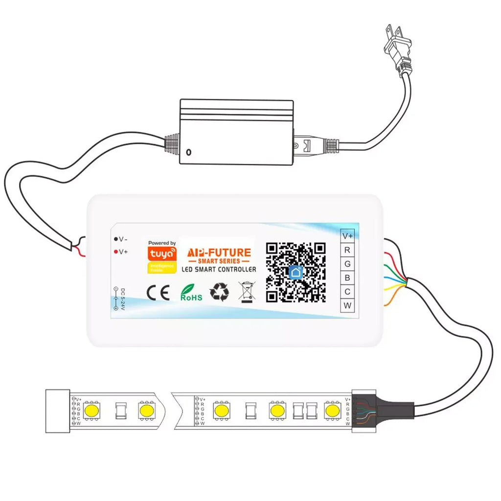 DC5-24V Tuya Wifi Wireless LED Controller Support iOs Android APP Alexa Google Voice Control for DIM CCT RGB RGBW RGBCCT Strip