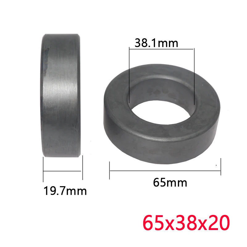 【1PCS】65*38*20mm Ferrite Ring Iron Powder Toroid Cores Black Gray Inductor Ferrite Rings for Power Transformers Inductors
