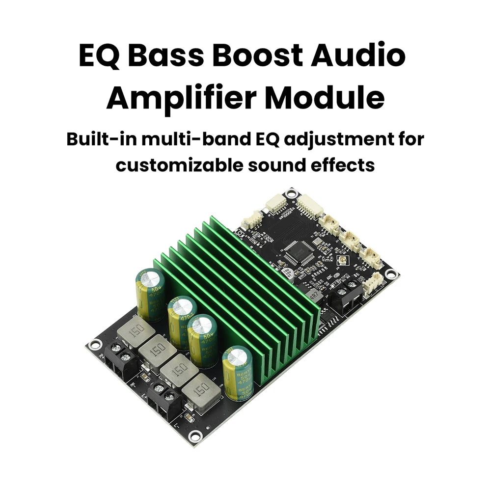 2X150W Bluetooth BT Amplifier Board Bass Enhancement EQ Adjustment Audio Amplifier Module with APP Tuning for DIY Car Audio