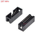 5/10pcs Dip 6/10/20/26/34/40 Pin 2.54mm Pitch Male Socket Straight Idc Box Headers Pcb Connector Double Row 10p/20p/40p/50p Dc3