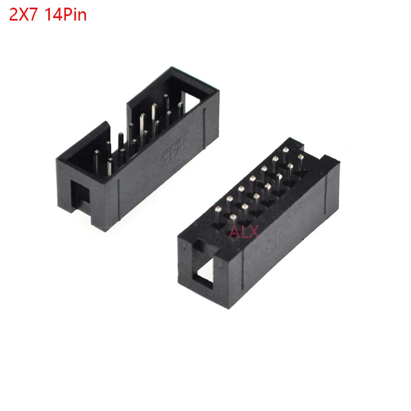 5/10pcs Dip 6/10/20/26/34/40 Pin 2.54mm Pitch Male Socket Straight Idc Box Headers Pcb Connector Double Row 10p/20p/40p/50p Dc3