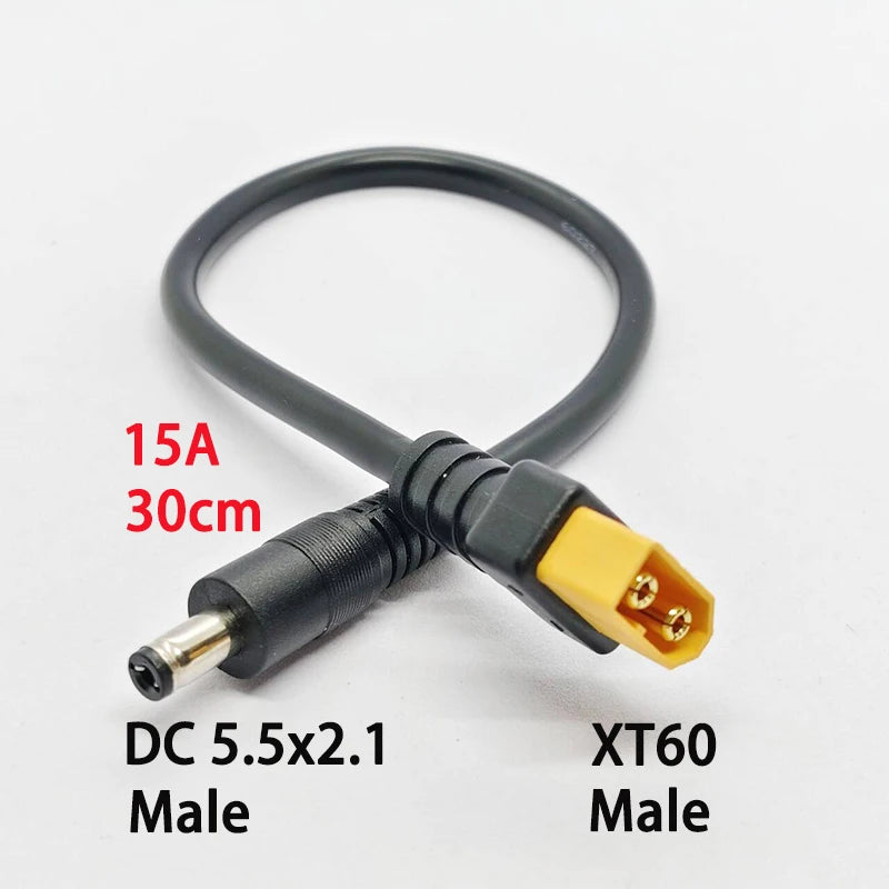1PC High-quality XT60 Male/Female Connector To DC5.5x2.1/2.5mm Power Cord Adapter For Car Battery Charging Adapter Cord 30CM