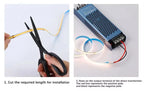 12V 24V COB LED Strip Linear Tape Light Ultra Thin with Power Transformer 2Pin Wire for Home Cabinet Engineering Decor 1 Set