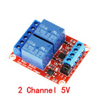 1/2/4/8 Channel Relay Module 5V/12V/24V with Optocoupler Isolation High/Low Level Dual Trigger for Arduino/PLC/MCU Control Board