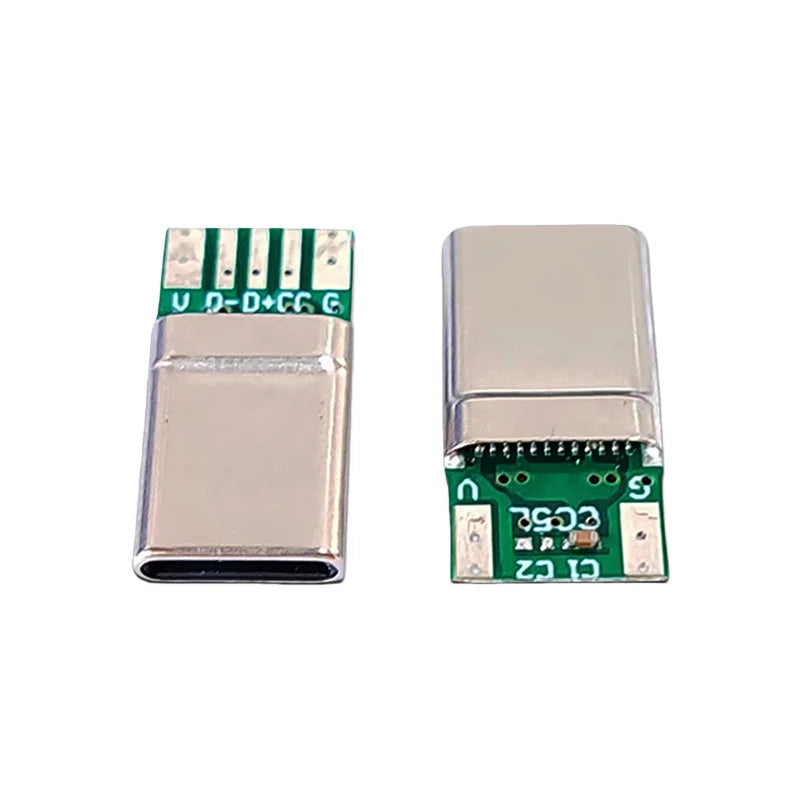 USB TYPE-C 24P Male Headband Fast Charging C TO C Data Charging Cable DIY Repair and Repair 5pin with CC Solder Pad Connector