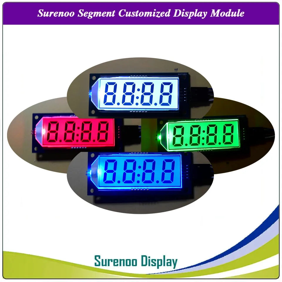 Surenoo 6-Digit "8 8 8.8.8.8" 7 Segment Digital 5V  LCD Module Display Screen Panel build-in HT1621 Controller w/ Backlight