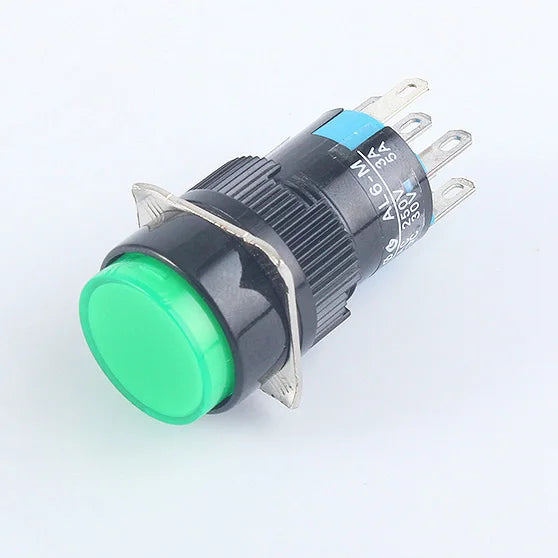 5V 12V 24V 220V 16mm Plastic Momentary LED Illuminuted Maintained Self-locking Push Button Switches Latching Push Button Reset