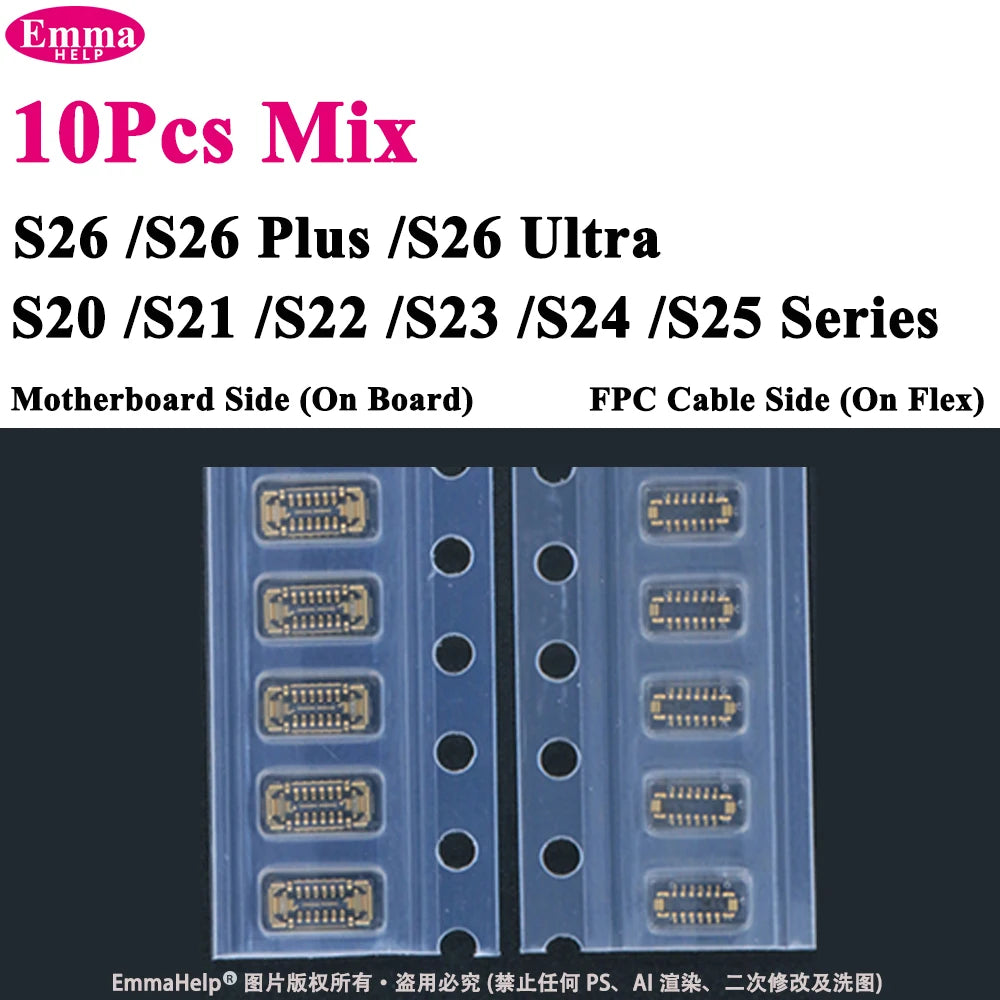 10-60Pcs Wifi Signal FPC On Board Flex Cable for SamSung S26 S25 S24 Plus S20 S21 S22 S23 Ultra Antenna FPC 2*6Pin 12Pin