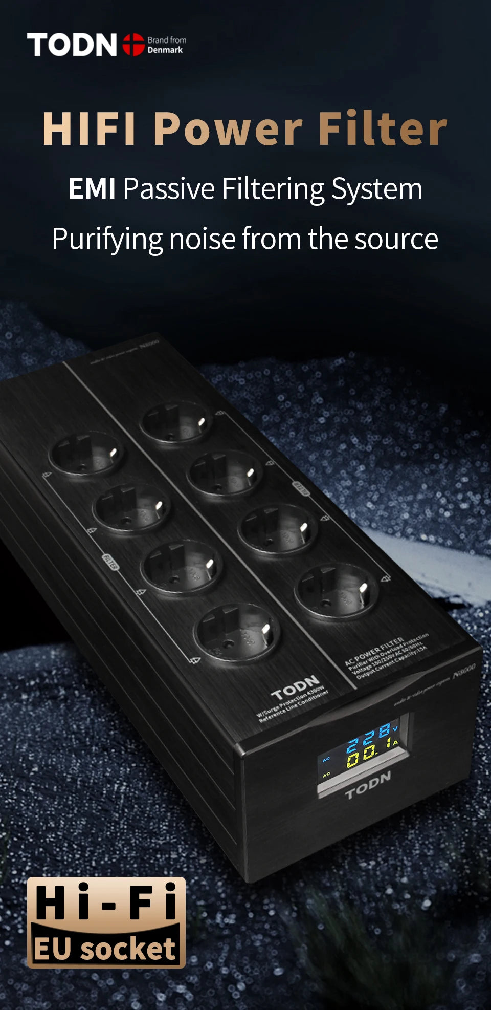HIFI Power Filter HiFi Lightning Protection Anti-Interference PA Audio Power Purifier EU Dedicated Power Strip