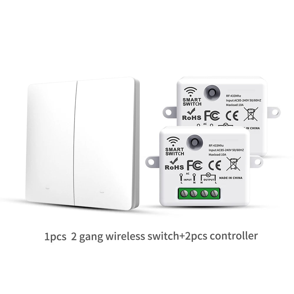 LVGEMSS Smart Wireless Switch RF433 Self-Powered Push Button Wall Panels Remote Controller Light Switch Waterproof Wall Switch